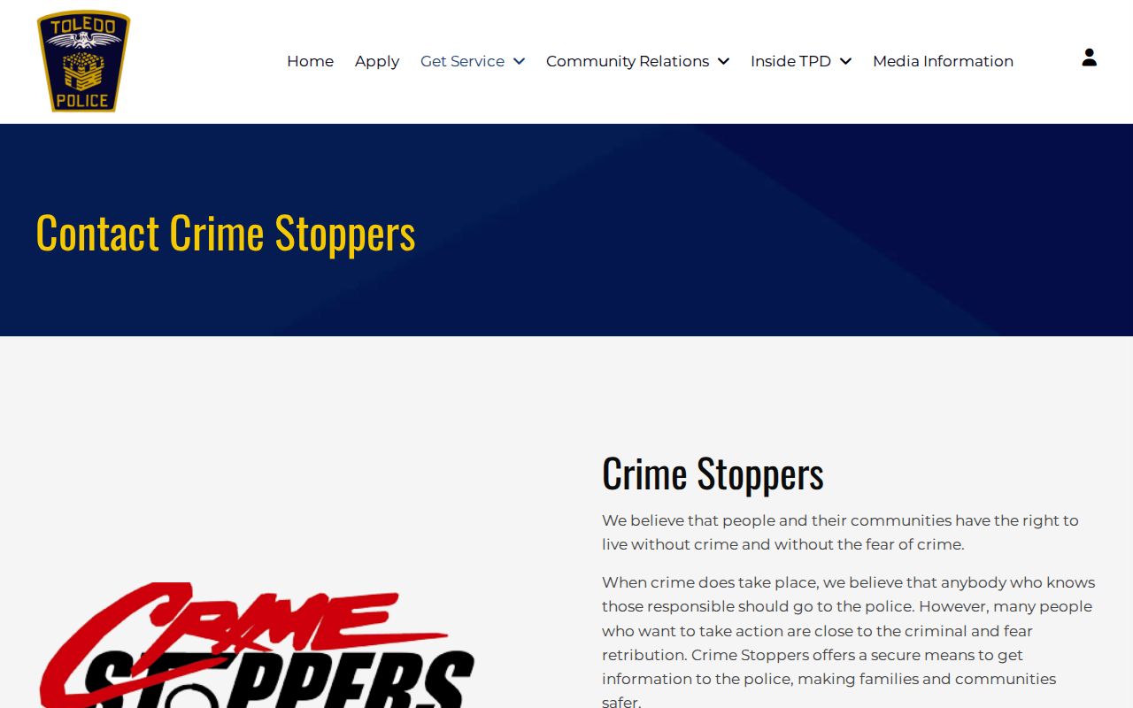 Lucas County Crime Stoppers official tip and reward contact source